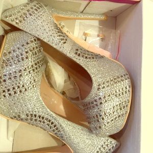 Silver diamond heels